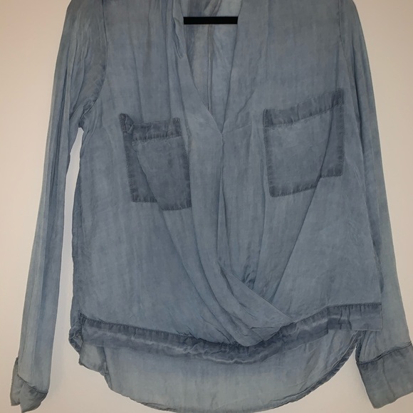 Sam and Lavi denim chambray crossover top - Picture 3 of 6